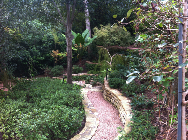 Johnny Steele: Garden laid built into steep slope.
