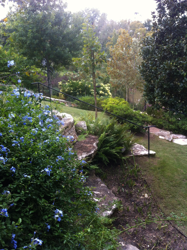 Johnny Steele, Terraced garden overlooking Buffalo Bayou