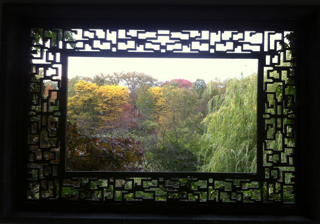 Photo 9: Chinese open ("leaky") window in the Scholar's Garden in Staten Island.
